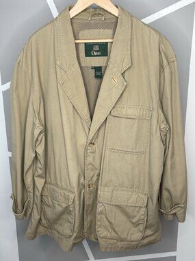 Vintage Orvis Blazer Field Jacket Men’s XL Khaki Light Cotton Utility Pockets